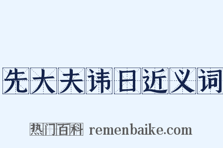先大夫讳日近义词是什么意思的图片